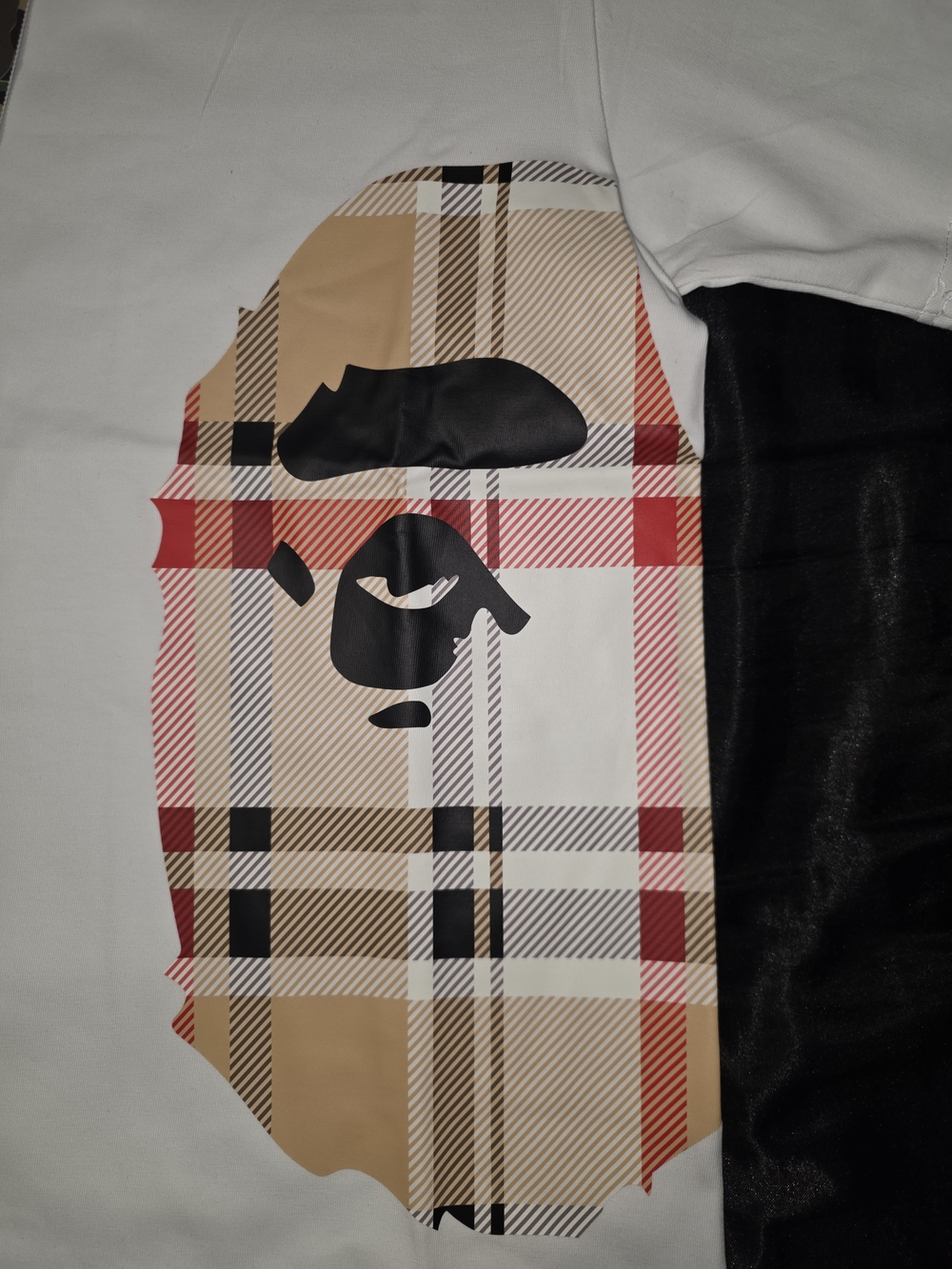 BAPE x Burberry Check Side Big Ape Head T-Shirts, White - Picture 2 of 6